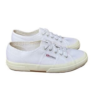 Superga 2750 Cotu Classic White Canvas Sneakers Women's Size 7.5 / EU 38